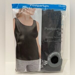 TIME AND TRU POSTPARTUM SEAMLESS Support BLACK TANK TOP Soft Comfort Maternity